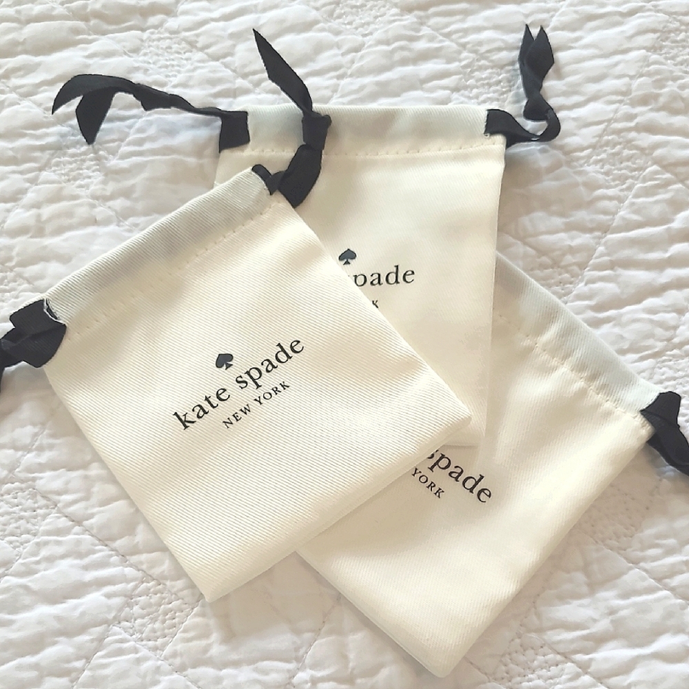 Set: 3 Mini Kate Spade New York Drawstring Jewelry Bags